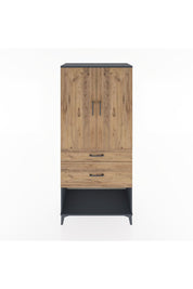 Hyperion Dolap 3 Raflı 2 Çekmeceli 2 Kapaklı 88x44x195 Antrasit-Çam