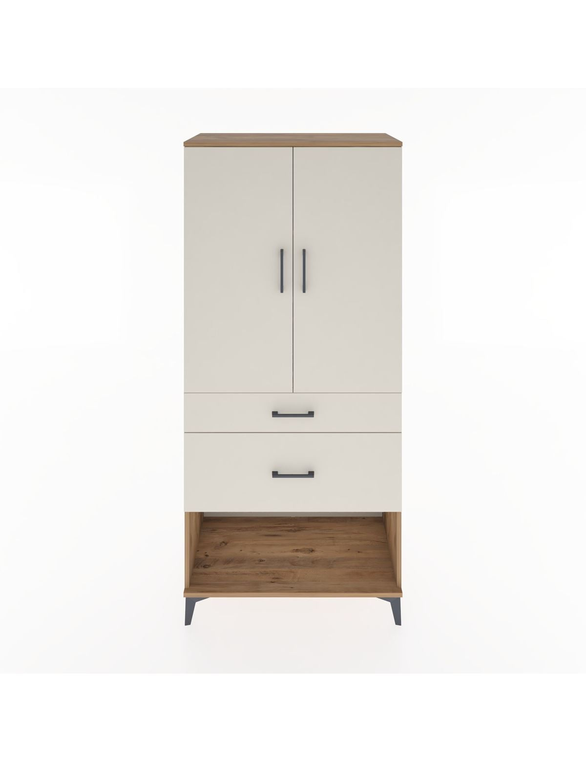 Hyperion Dolap 3 Raflı 2 Çekmeceli 2 Kapaklı 88x44x195 Çam-Aytaşı