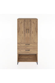 Hyperion Dolap 3 Raflı 2 Çekmeceli 2 Kapaklı 88x44x195 Çam-Çam