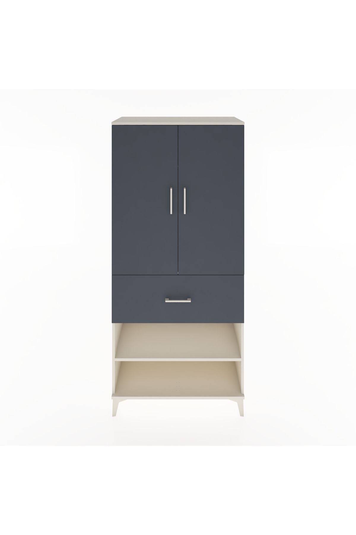 Hyperion Dolap 2 Raflı Tek Çekmeceli Tek Askılı 88x44x195 Aytaşı-Antrasit