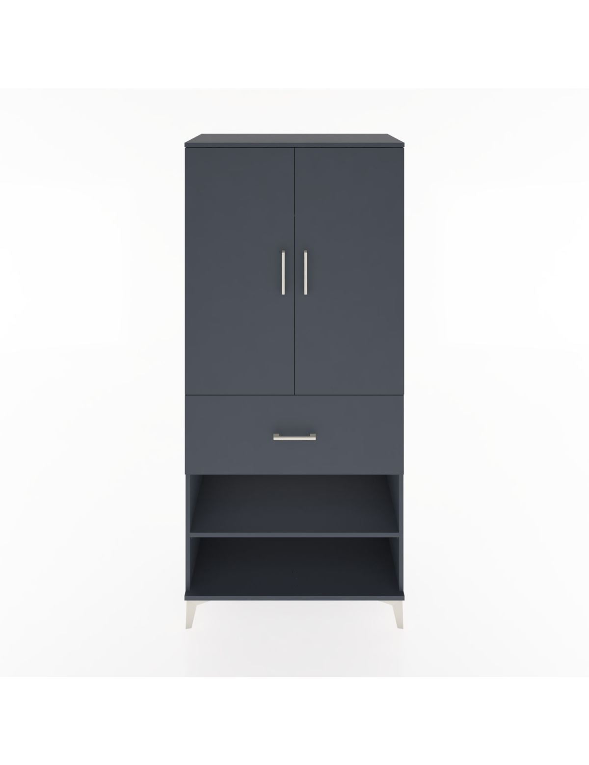 Hyperion Dolap 2 Raflı Tek Çekmeceli Tek Askılı 88x44x195 Antrasit-Antrasit