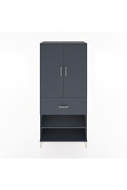 Hyperion Dolap 2 Raflı Tek Çekmeceli Tek Askılı 88x44x195 Antrasit-Antrasit