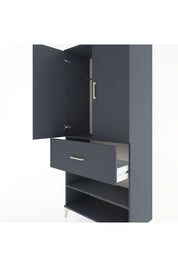 Hyperion Dolap 2 Raflı Tek Çekmeceli Tek Askılı 88x44x195 Antrasit-Antrasit