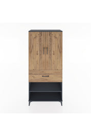 Hyperion Dolap 2 Raflı Tek Çekmeceli Tek Askılı 88x44x195 Antrasit-Çam