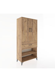 Hyperion Dolap 2 Raflı Tek Çekmeceli Tek Askılı 88x44x195 Çam-Çam