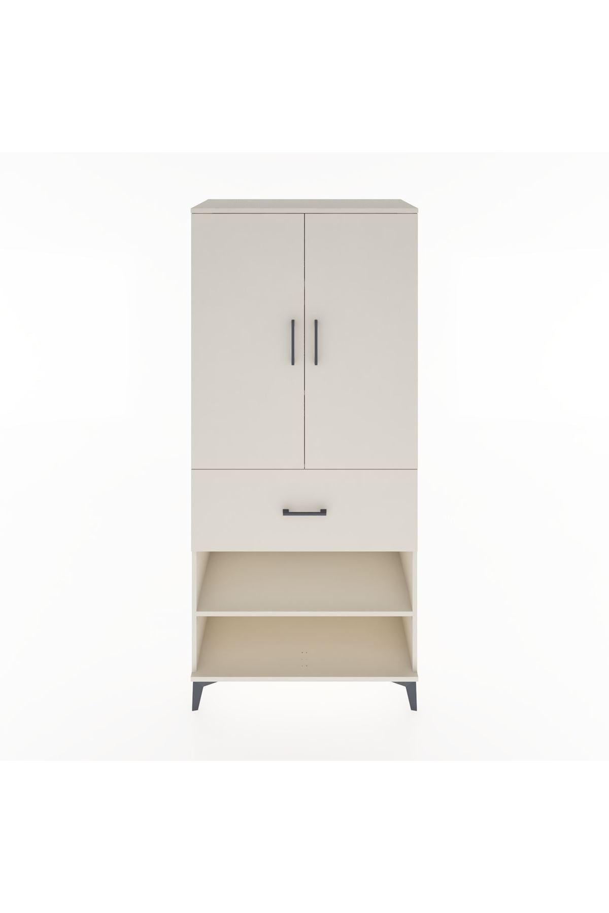 Hyperion Dolap 4 Raflı Tek Çekmeceli 2 Kapaklı 88x44x195 Aytaşı-Aytaşı