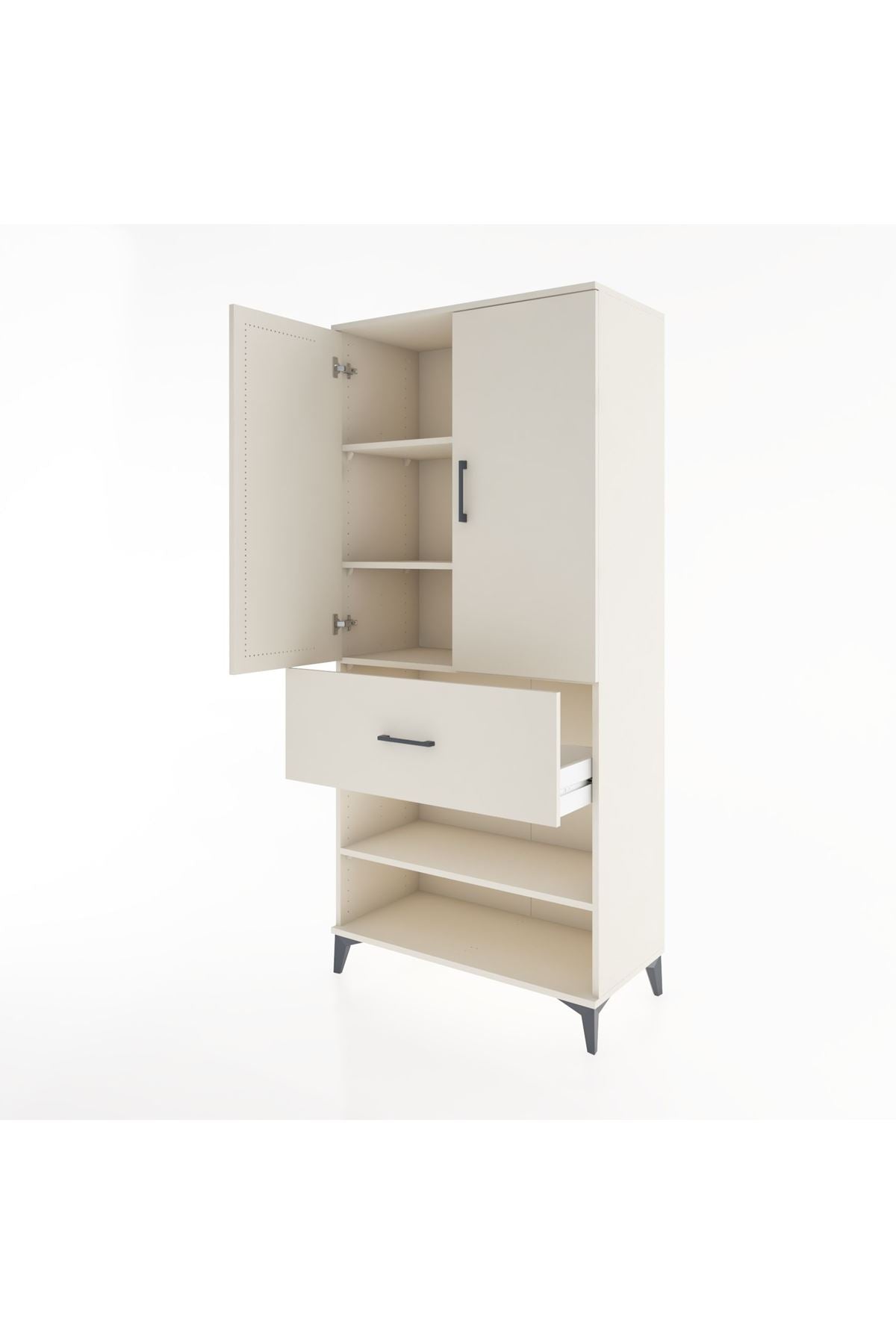 Hyperion Dolap 4 Raflı Tek Çekmeceli 2 Kapaklı 88x44x195 Aytaşı-Aytaşı