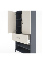 Hyperion Dolap 4 Raflı Tek Çekmeceli 2 Kapaklı 88x44x195 Antrasit-Aytaşı