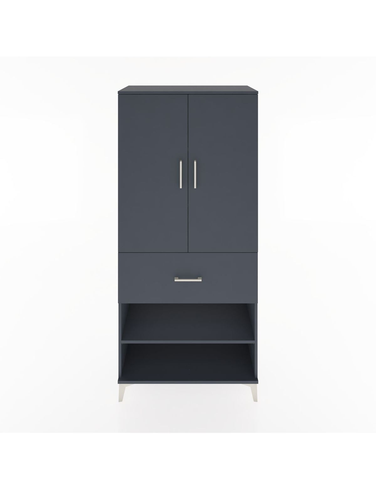 Hyperion Dolap 4 Raflı Tek Çekmeceli 2 Kapaklı 88x44x195 Antrasit-Antrasit