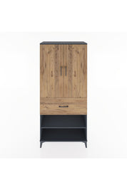 Hyperion Dolap 4 Raflı Tek Çekmeceli 2 Kapaklı 88x44x195 Antrasit-Çam