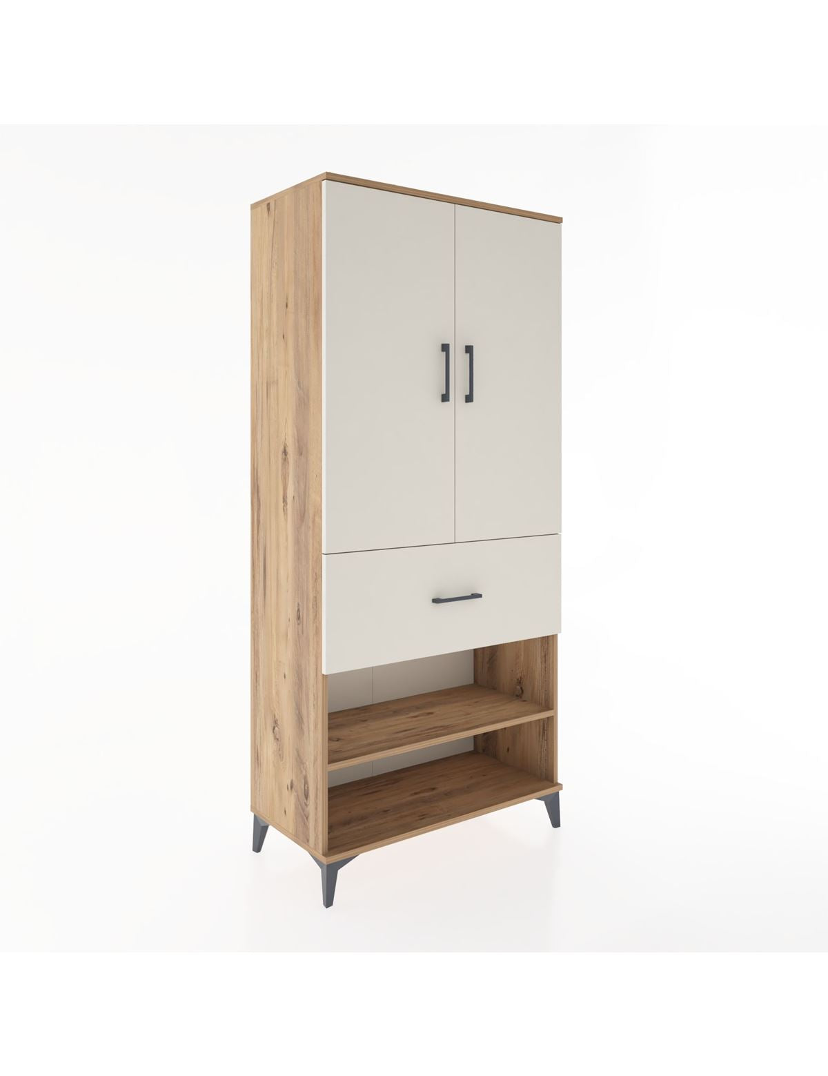 Hyperion Dolap 4 Raflı Tek Çekmeceli 2 Kapaklı 88x44x195 Çam-Aytaşı