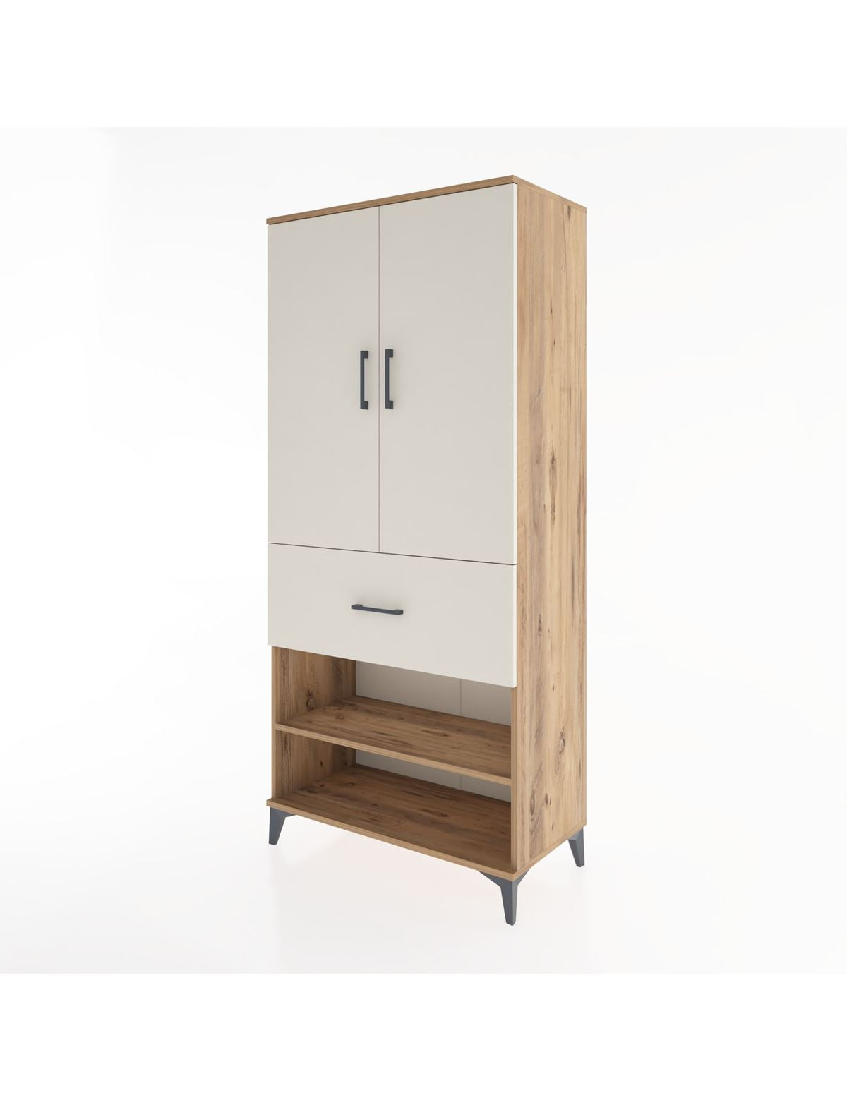 Hyperion Dolap 4 Raflı Tek Çekmeceli 2 Kapaklı 88x44x195 - S60M041V7B