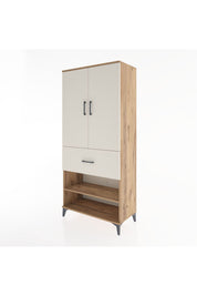 Hyperion Dolap 4 Raflı Tek Çekmeceli 2 Kapaklı 88x44x195 Çam-Aytaşı