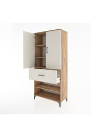 Hyperion Dolap 4 Raflı Tek Çekmeceli 2 Kapaklı 88x44x195 Çam-Aytaşı