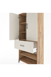 Hyperion Dolap 4 Raflı Tek Çekmeceli 2 Kapaklı 88x44x195 Çam-Aytaşı