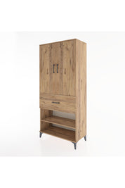 Hyperion Dolap 4 Raflı Tek Çekmeceli 2 Kapaklı 88x44x195 Çam-Çam