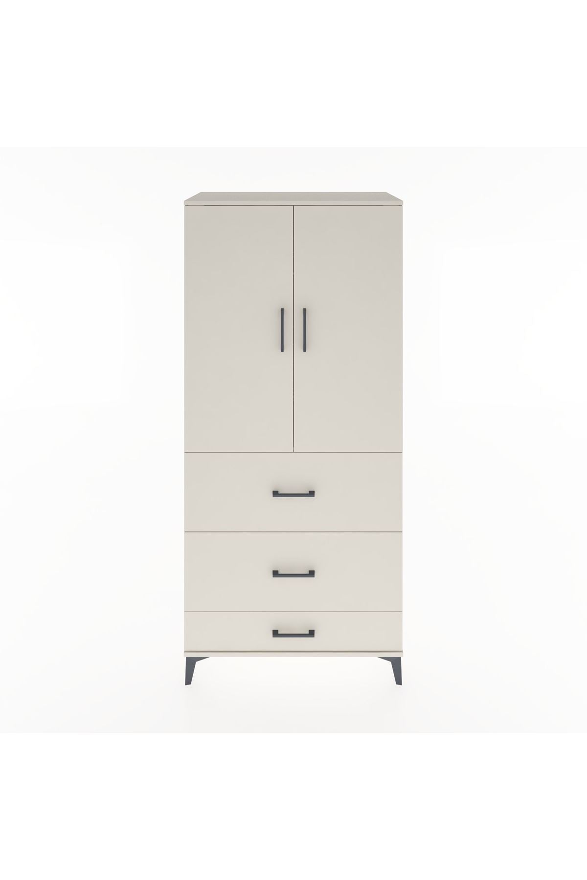 Hyperion Dolap Tek Raflı 3 Çekmeceli Tek Askılı 88x44x195 Aytaşı-Aytaşı