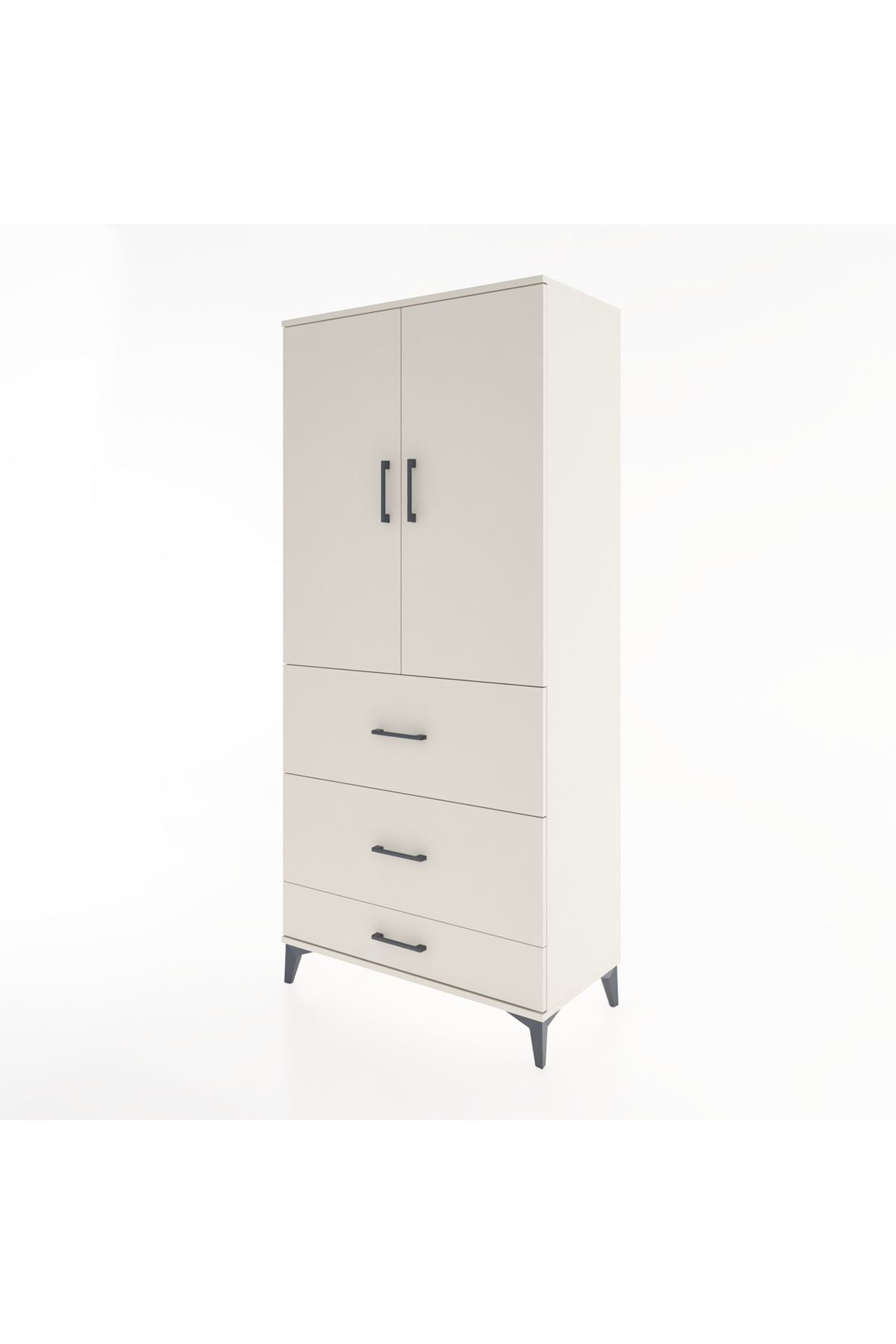 Hyperion Dolap Tek Raflı 3 Çekmeceli Tek Askılı 88x44x195 Aytaşı-Aytaşı