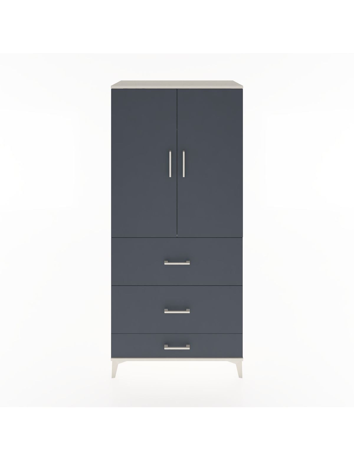 Hyperion Dolap Tek Raflı 3 Çekmeceli Tek Askılı 88x44x195 Aytaşı-Antrasit