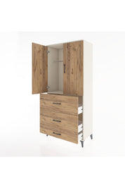 Hyperion Dolap Tek Raflı 3 Çekmeceli Tek Askılı 88x44x195 Aytaşı-Çam