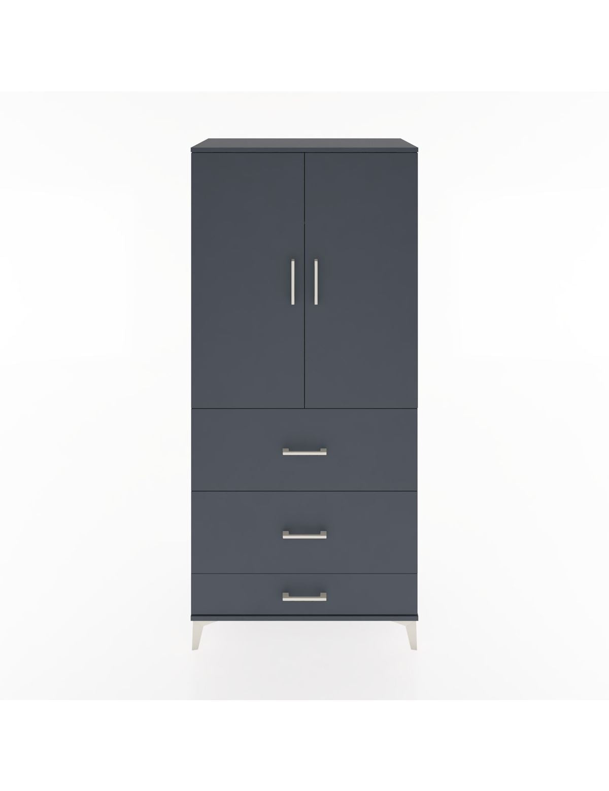 Hyperion Dolap Tek Raflı 3 Çekmeceli Tek Askılı 88x44x195 Antrasit-Antrasit