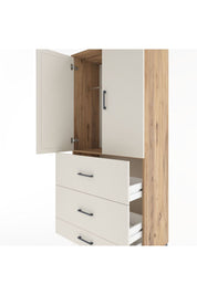 Hyperion Dolap Tek Raflı 3 Çekmeceli Tek Askılı 88x44x195 Çam-Aytaşı