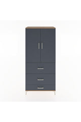 Hyperion Dolap Tek Raflı 3 Çekmeceli Tek Askılı 88x44x195