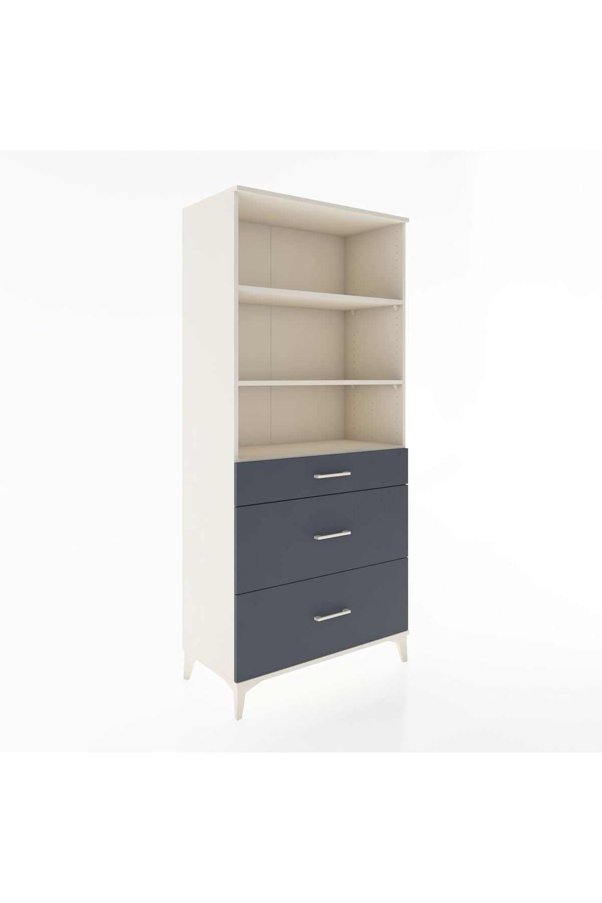 Hyperion Dolap 3 Raflı 3 Çekmeceli 88x44x195 Aytaşı-Antrasit