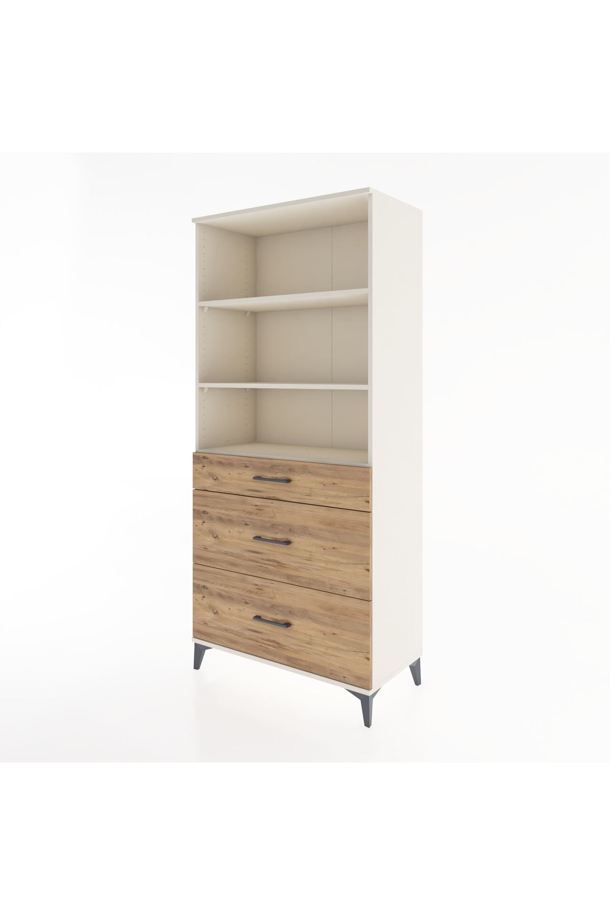 Hyperion Dolap 3 Raflı 3 Çekmeceli 88x44x195 Aytaşı-Çam