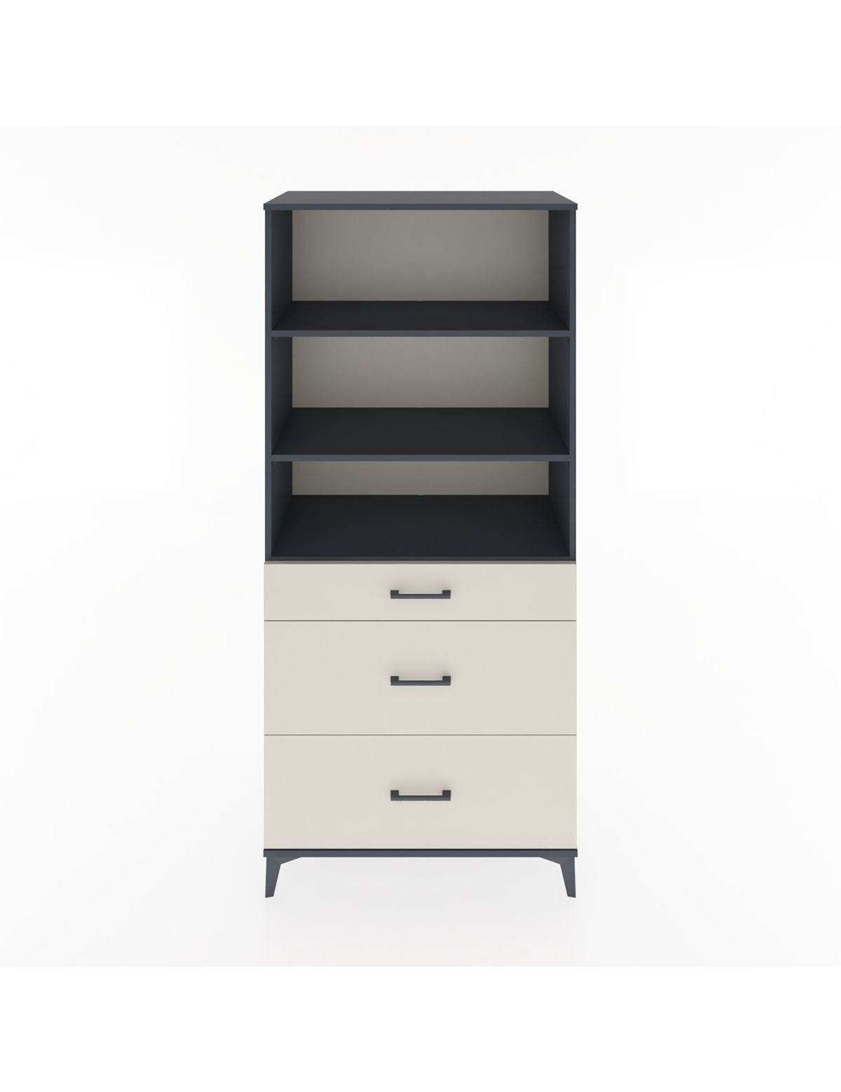 Hyperion Dolap 3 Raflı 3 Çekmeceli 88x44x195 Antrasit-Aytaşı