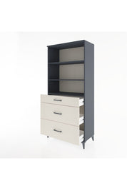 Hyperion Dolap 3 Raflı 3 Çekmeceli 88x44x195 Antrasit-Aytaşı