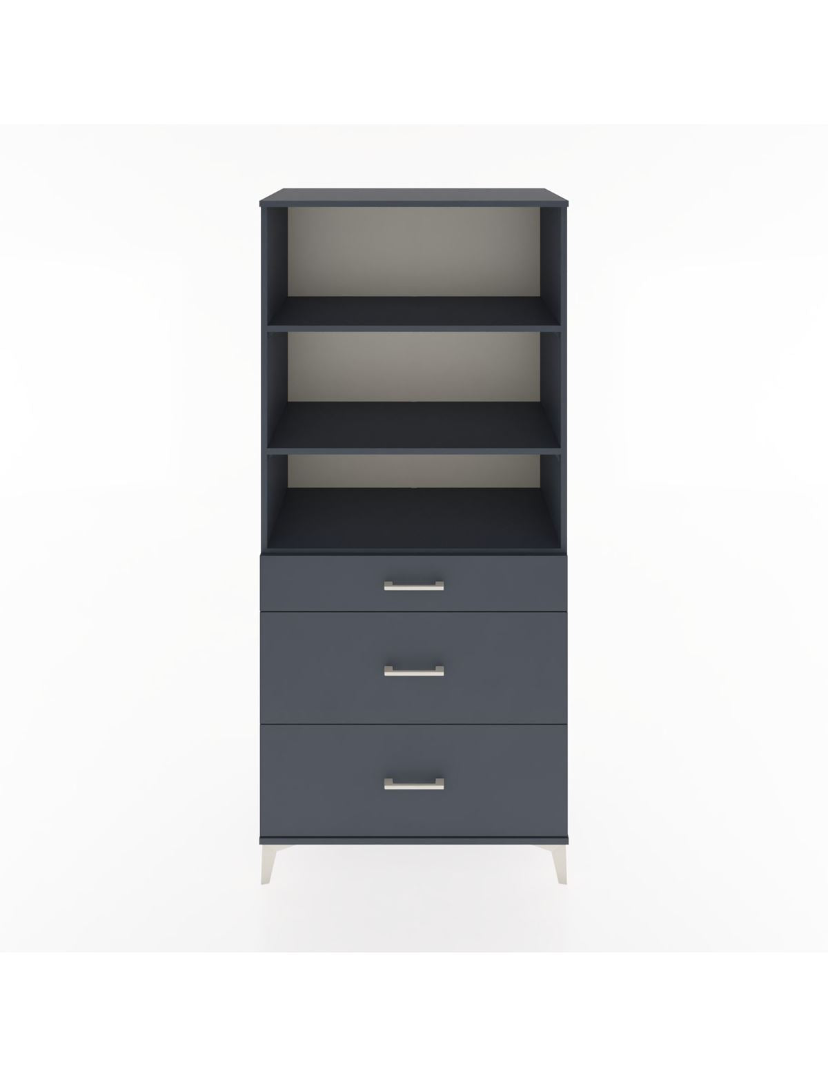 Hyperion Dolap 3 Raflı 3 Çekmeceli 88x44x195 Antrasit-Antrasit