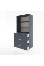 Hyperion Dolap 3 Raflı 3 Çekmeceli 88x44x195 Antrasit-Antrasit