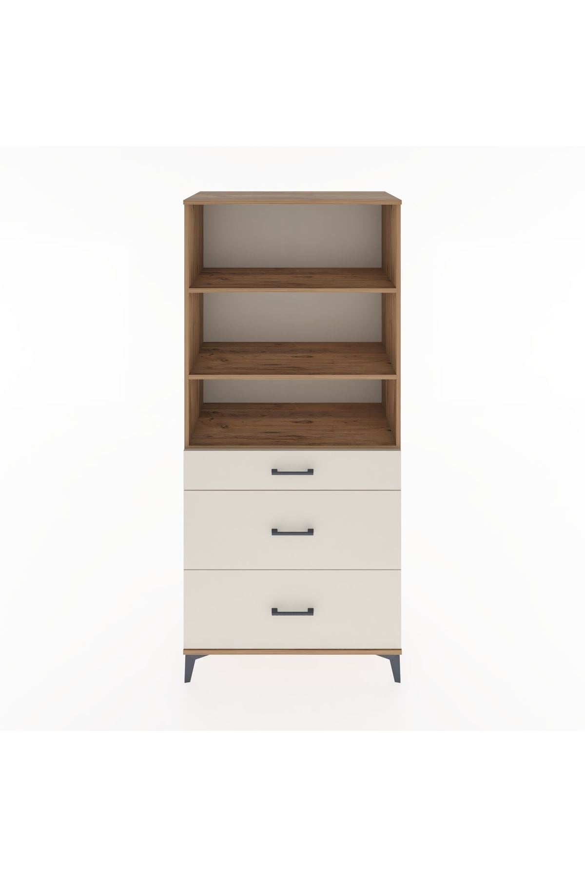 Hyperion Dolap 3 Raflı 3 Çekmeceli 88x44x195 Çam-Aytaşı