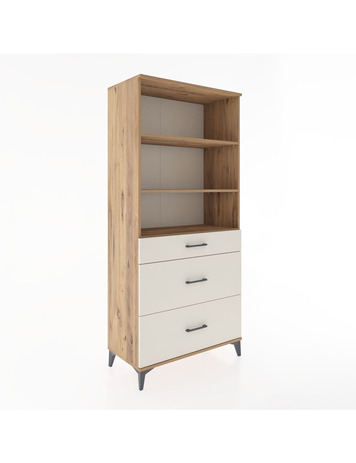 Hyperion Dolap 3 Raflı 3 Çekmeceli 88x44x195 Çam-Aytaşı