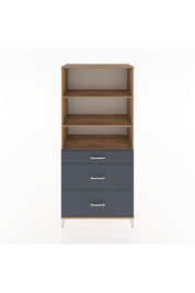 Hyperion Dolap 3 Raflı 3 Çekmeceli 88x44x195 Çam-Antrasit