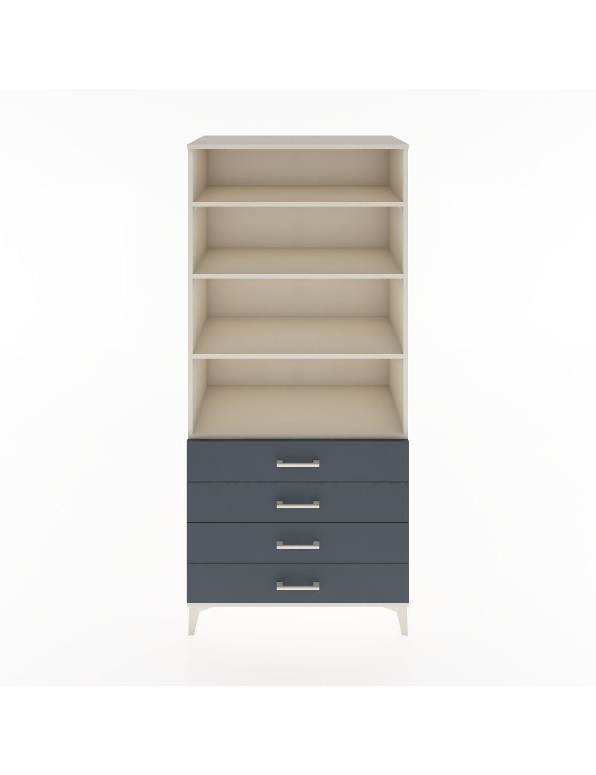 Hyperion Dolap 4 Raflı 4 Çekmeceli 88x44x195 Aytaşı-Antrasit