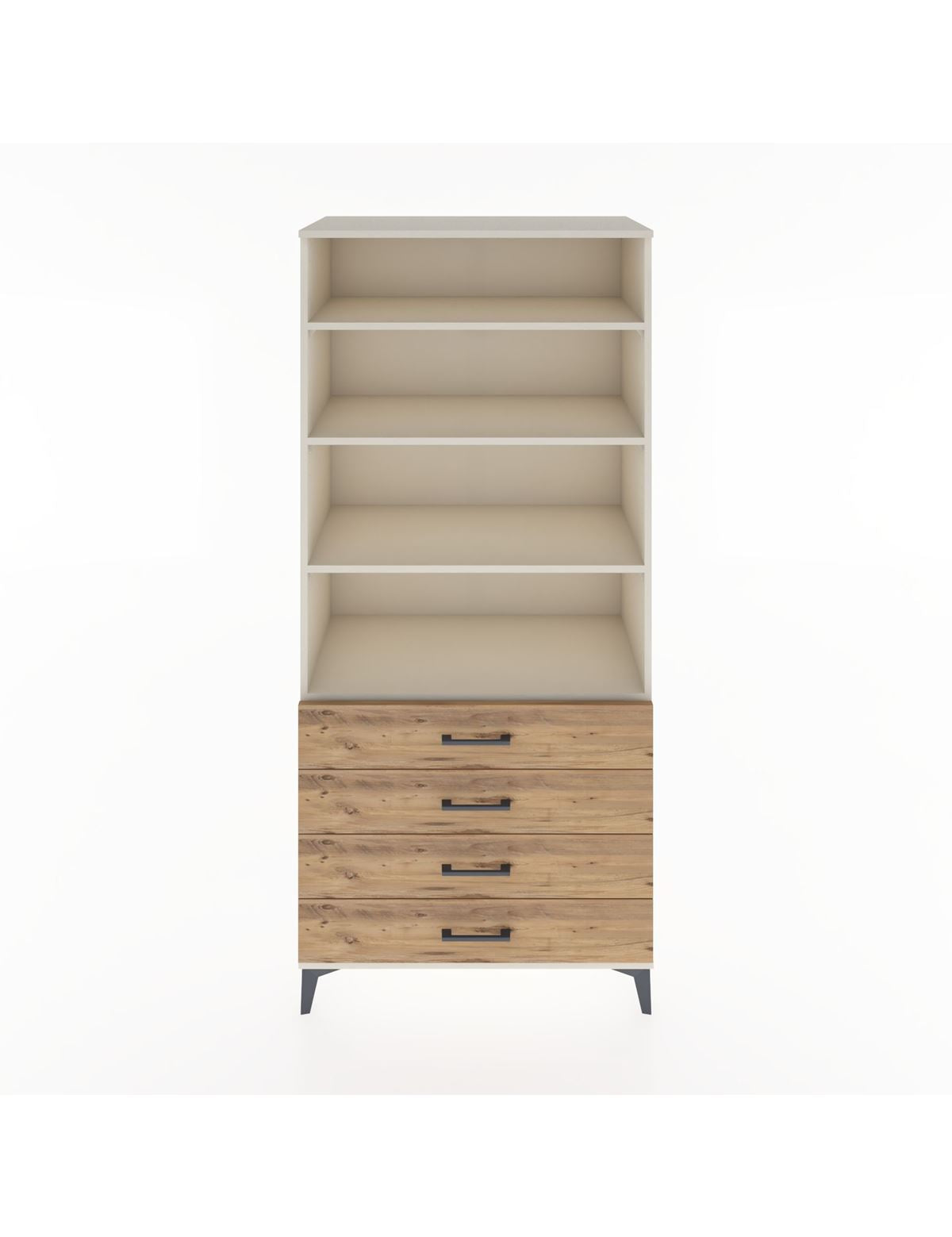 Hyperion Dolap 4 Raflı 4 Çekmeceli 88x44x195 Aytaşı-Çam