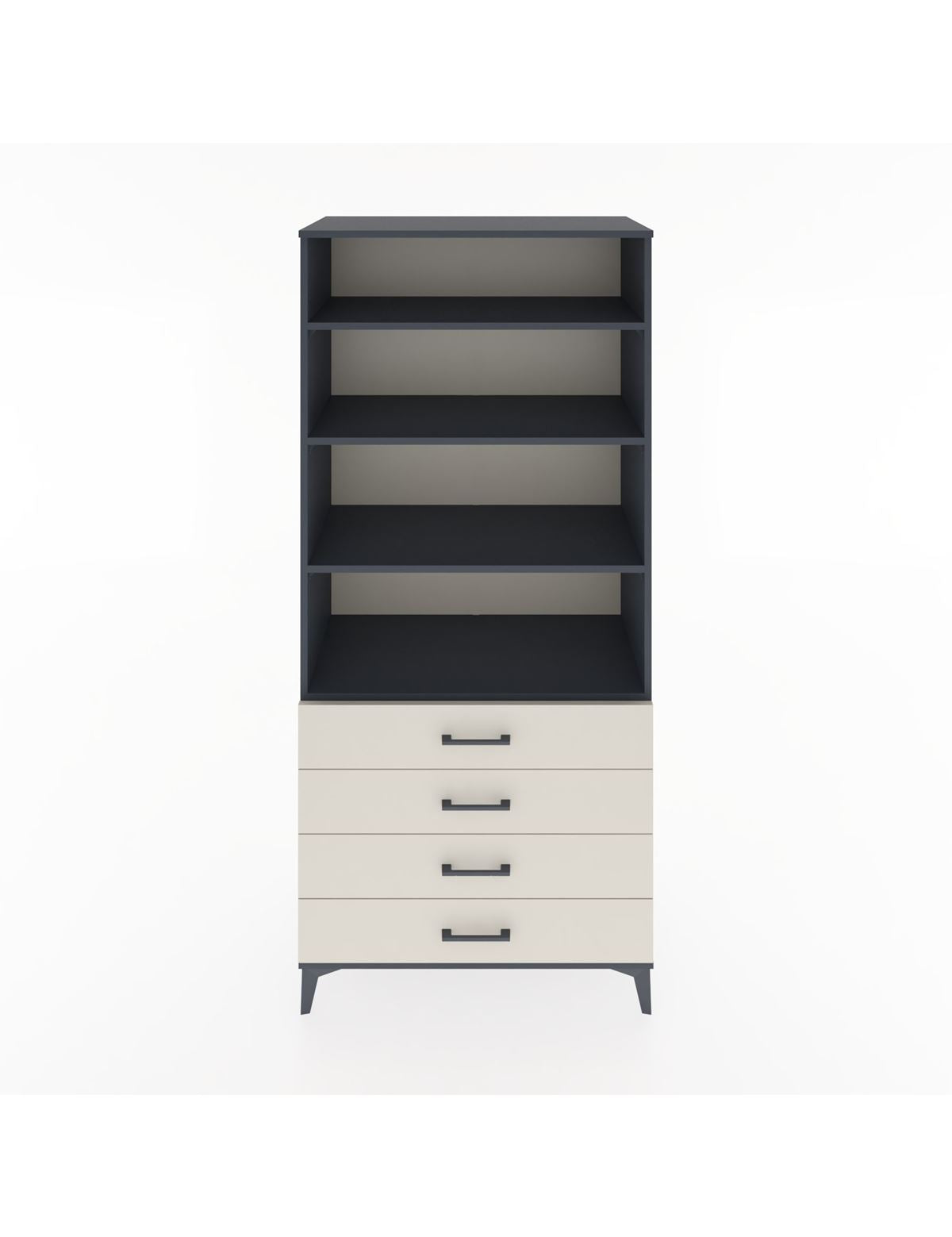 Hyperion Dolap 4 Raflı 4 Çekmeceli 88x44x195 Antrasit-Aytaşı