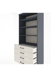 Hyperion Dolap 4 Raflı 4 Çekmeceli 88x44x195 Antrasit-Aytaşı