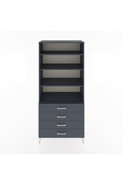 Hyperion Dolap 4 Raflı 4 Çekmeceli 88x44x195 Antrasit-Antrasit