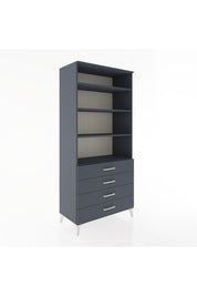 Hyperion Dolap 4 Raflı 4 Çekmeceli 88x44x195 Antrasit-Antrasit