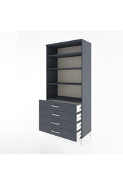 Hyperion Dolap 4 Raflı 4 Çekmeceli 88x44x195 Antrasit-Antrasit