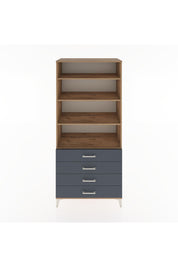 Hyperion Dolap 4 Raflı 4 Çekmeceli 88x44x195 Çam-Antrasit