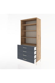 Hyperion Dolap 4 Raflı 4 Çekmeceli 88x44x195 Çam-Antrasit