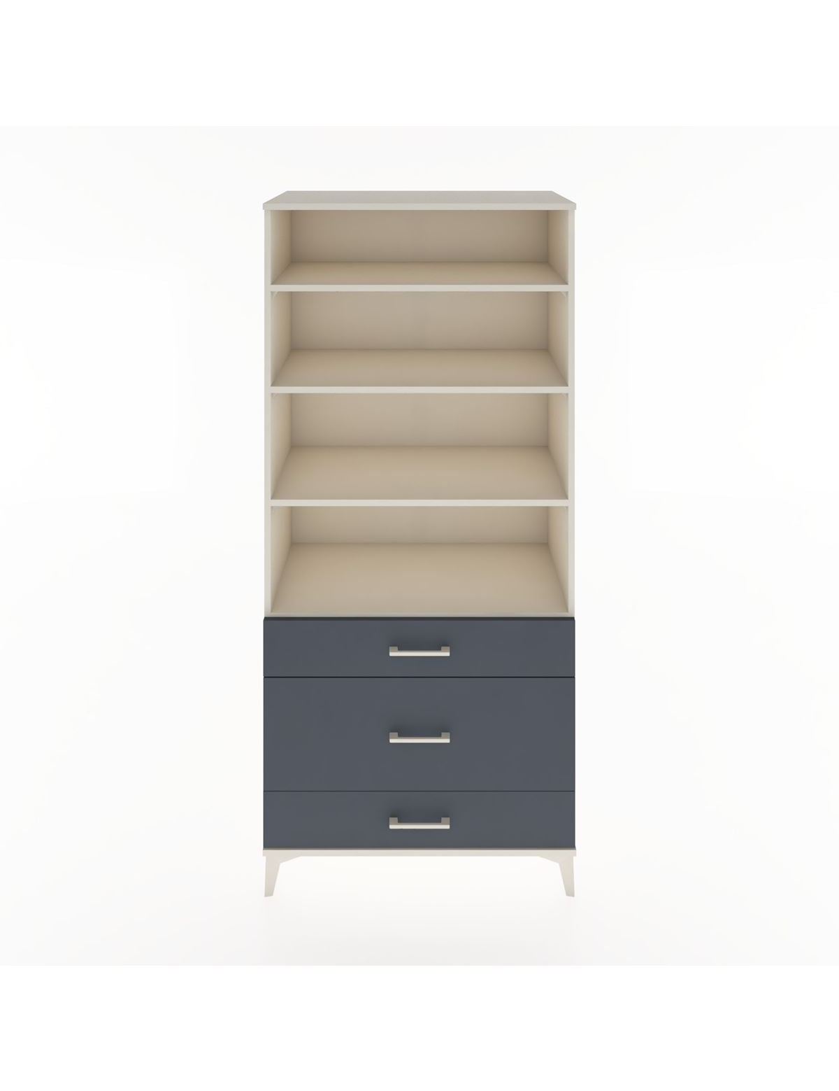 Hyperion Dolap 4 Raflı 3 Çekmeceli 88x44x195 Aytaşı-Antrasit