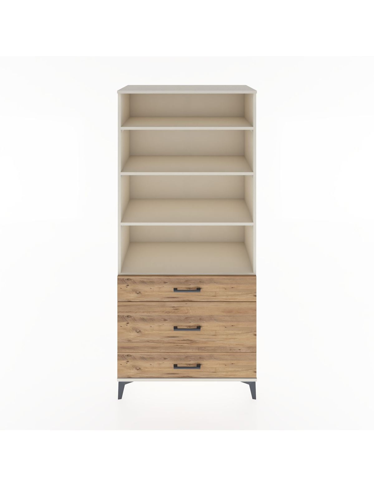 Hyperion Dolap 4 Raflı 3 Çekmeceli 88x44x195 Aytaşı-Çam