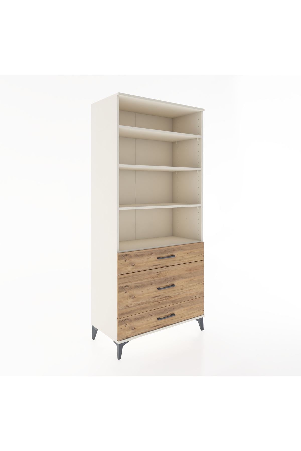 Hyperion Dolap 4 Raflı 3 Çekmeceli 88x44x195 Aytaşı-Çam