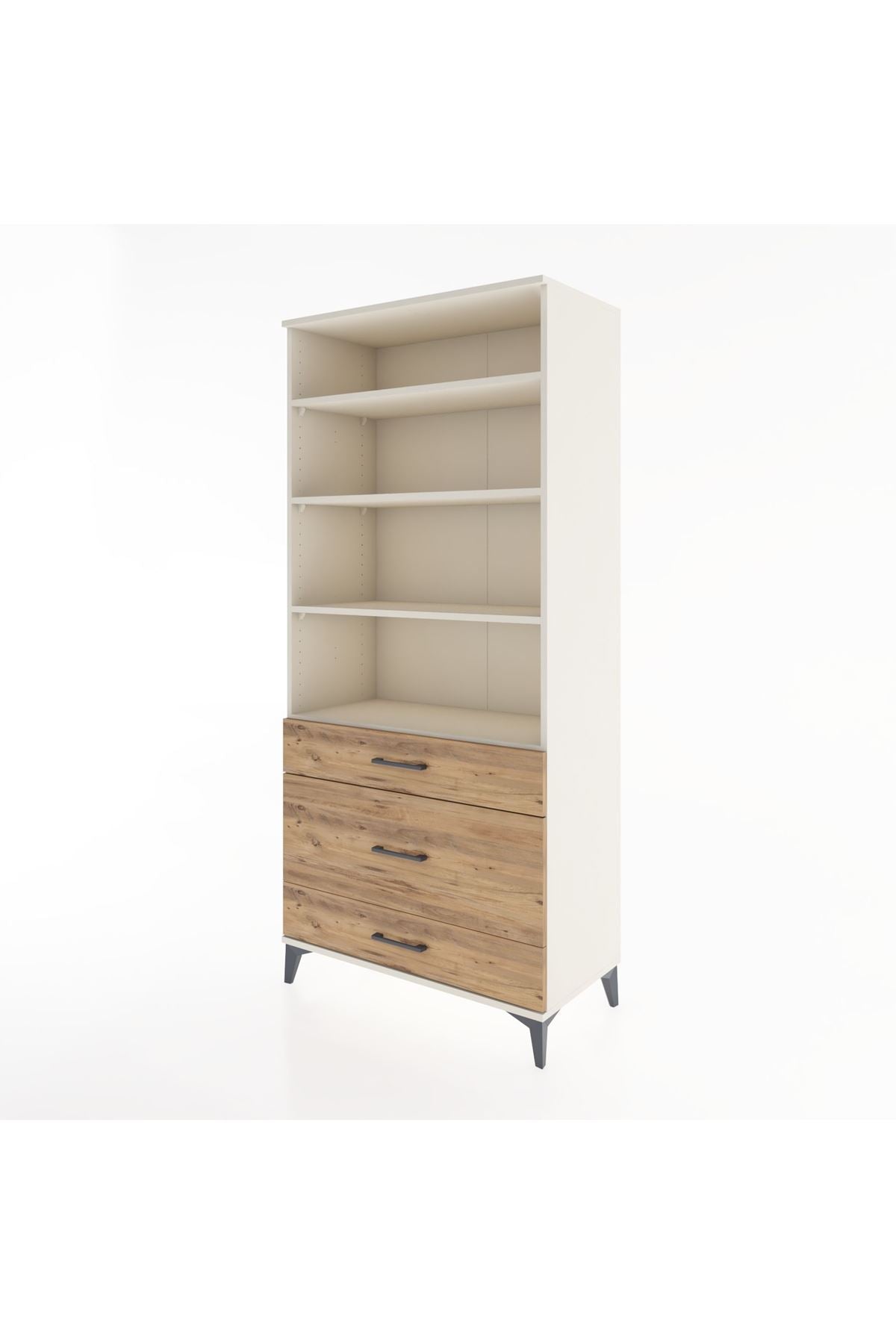 Hyperion Dolap 4 Raflı 3 Çekmeceli 88x44x195 Aytaşı-Çam