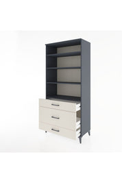 Hyperion Dolap 4 Raflı 3 Çekmeceli 88x44x195 Antrasit-Aytaşı